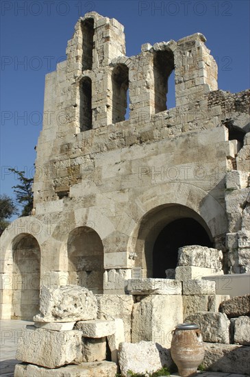 GREECE, Athens, Ruined section of the Acropolis