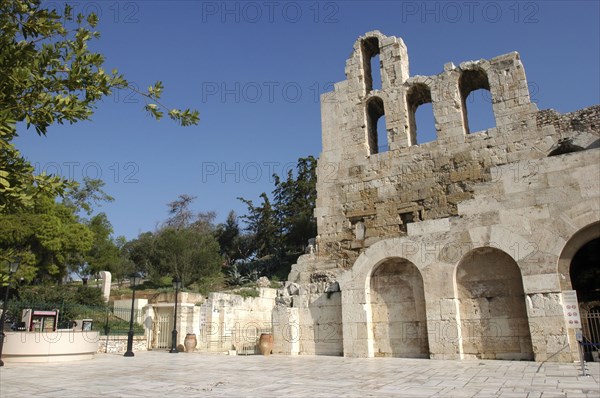 GREECE, Athens, Ruined section of the Acropolis