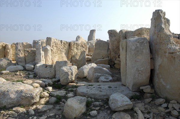 MALTA, Mnajdra , Ruins of the megalithic temple site dating from circa 3000BC