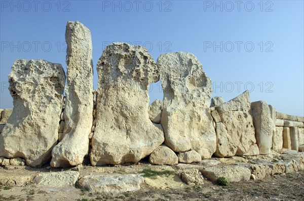 MALTA, Mnajdra , Ruins of the megalithic temple site dating from circa 3000BC