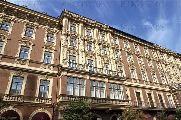 RUSSIA, St Petersburg, Angled view looking up at building facades