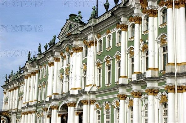 RUSSIA, St Petersburg, View along section of the Winter Palace facade