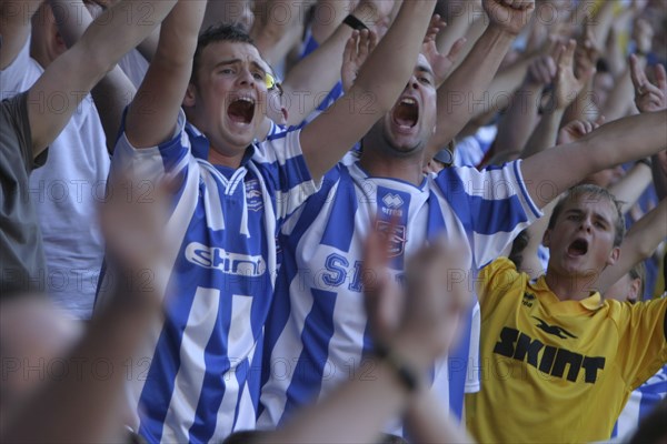 SPORT, Crowds, Brighton and Hove Albion supporters at the Madejski Stadium Reading