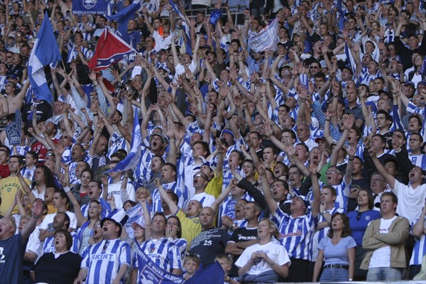 SPORT, Crowds, Brighton and Hove Albion fans at the Millennium stadium Cardiff.