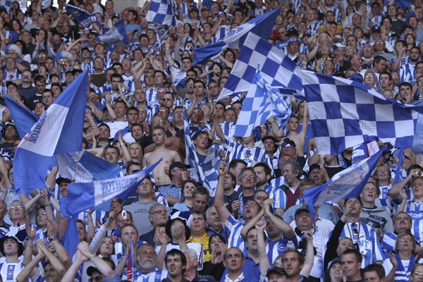 SPORT, Crowds, Brighton and Hove Albion fans at the Millennium stadium Cardiff.