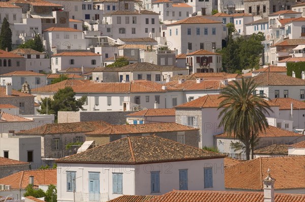 GREECE, Saronic Islands, Hydra, Buildings of Hydra Town.