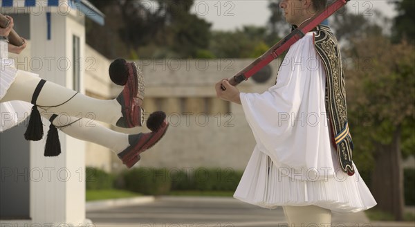 GREECE, Athens, Ceremonial changing of the guards known as Evzones at the Parliament Building.