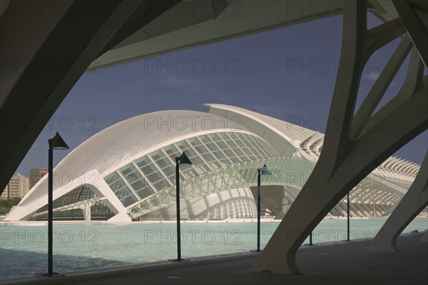 SPAIN, Valencia, L'Hemisferic IMAX style cinema in the Ciudad de las Artes y de Ciences.