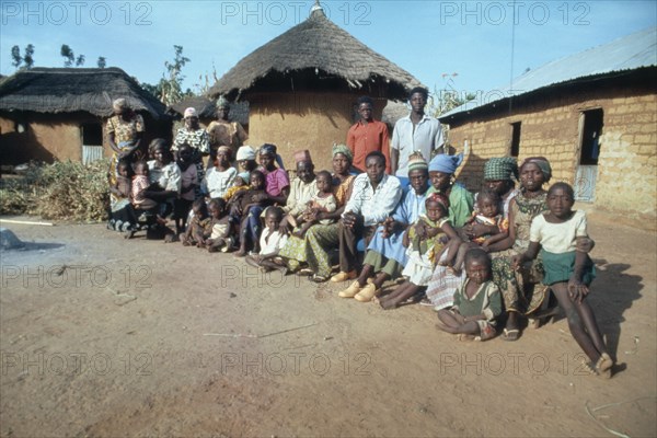 NIGERIA, People, Families, Portrait of extended family.