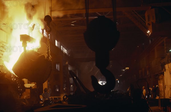 CHINA, Shanghai, Interior of steel works.