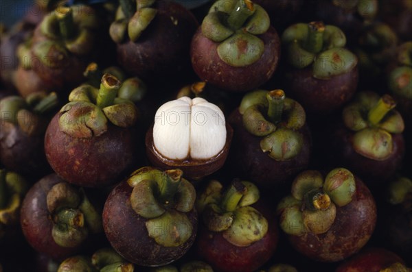 THAILAND, Bangkok, Mangosteens for sale at market.