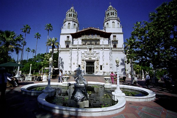 USA, California, Hearst Castle, Exterior view of the castle built and Owned by William Randolph Hearst