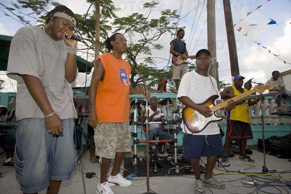 WEST INDIES, St Vincent & The Grenadines, Union Island, Street band at Easterval Easter Carnival in Clifton