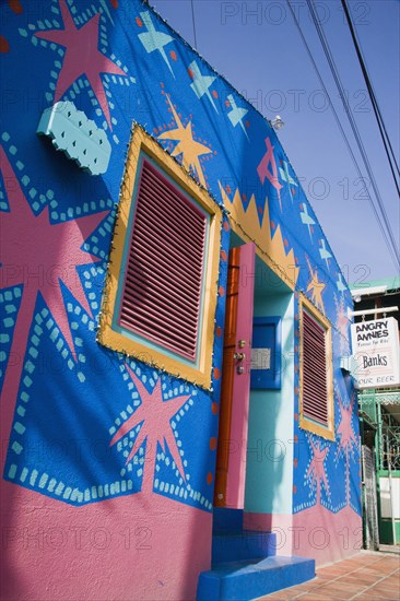 WEST INDIES, Barbados, St James, Angry Annies brightly decorated traditional Barbadian food restaurant and bar in Holetown