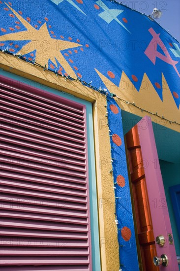 WEST INDIES, Barbados, St James, Angry Annies brightly decorated traditional Barbadian food restaurant and bar in Holetown