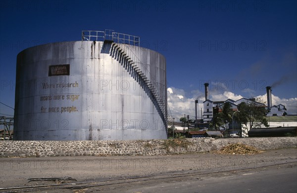 PHILIPPINES, Visayas Islands, Negros, Large sugar cane processing plant of the Victorias Milling Co.