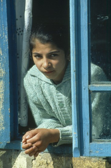 RUSSIA, Dagestan, Koubachi, Portrait of Dargen girl.