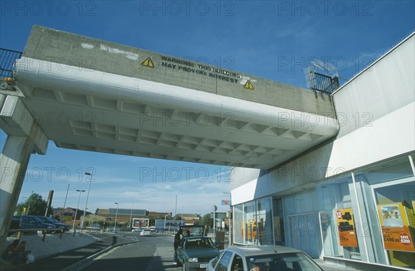 ENGLAND, Hampshire, Portsmouth, Tricorn Centre. Post demolition remaining section of the 1960s concrete landmark which won the Civic Trust Award for exciting visual composition.