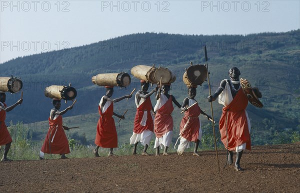 BURUNDI, Gishora, "Traditional drummers, or Tambourinaires."