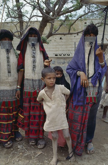 ERITREA, Massawa, Rashaida nomad women and children.