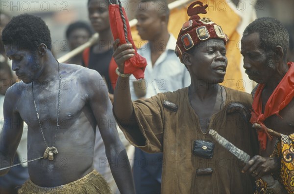 GHANA, Accra, Ancestor worship voodoo ceremony.