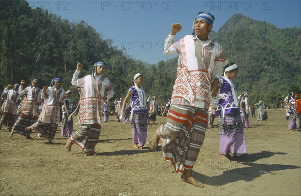 MYANMAR, Karen State of Kawthoolei, "Dancers at the Karen National Union, KNU, Revolution Day."