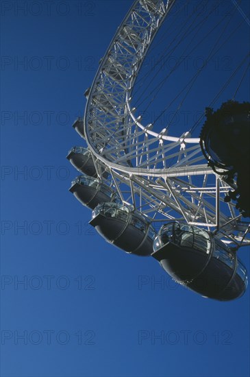 ENGLAND, London, British Airways London Eye. View of the capsukes decending at the end of the ride.