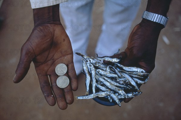 MALAWI, Mulanje, Peter Makfero travels 300km every fortnight to buy fish from Lake Malawi to resell.  His village credit union lent him the money to start this business.