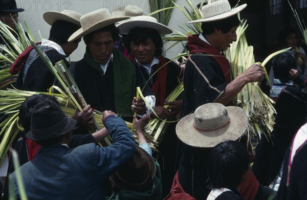 ECUADOR, Tungurahua, Salasaca, Palm Sunday celebrations.