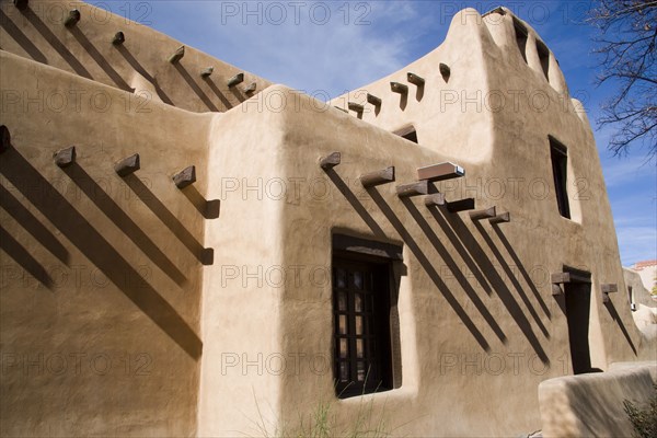 USA, New Mexico, Santa Fe, Part of the Museum of Fine Arts. A Pueblo Revival design by I.H. and William M.Rapp dating from 1917