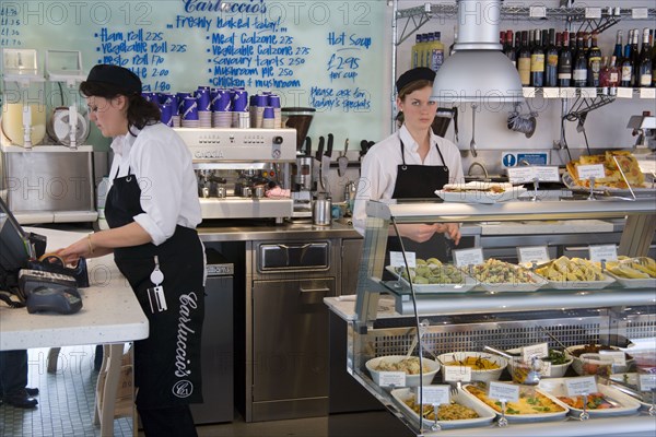 ENGLAND, East Sussex, Brighton, Carluccio’s delicatessan interior.