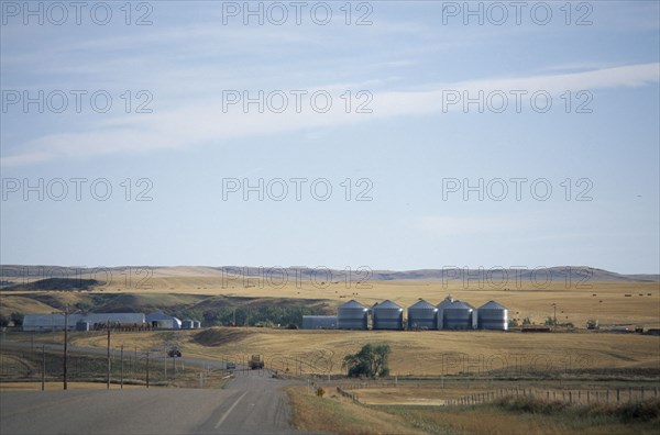 CANADA, Alberta, Hutterite farming colonies near Raymond in Southern Alberta.  Hutterites are a communal branch of Anabaptists forming male dominated rural colonies.