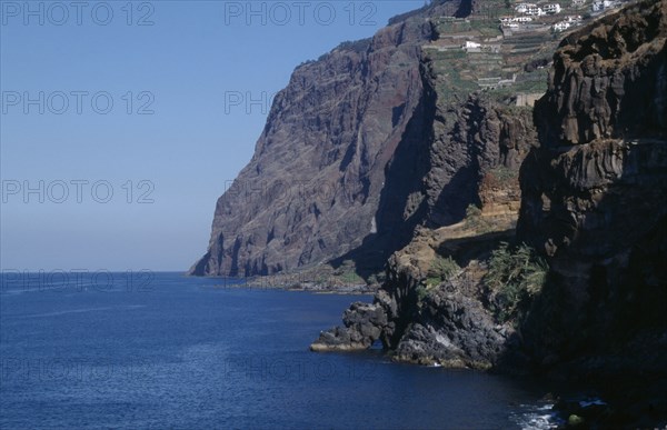 PORTUGAL, Madeira, Cabo Girao cliffs on the south coast which are the highest in europe at 1943 feet above sea level
