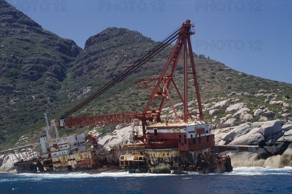 SOUTH AFRICA, Transport, Shipwrecked tanker on the Atlantic coast.