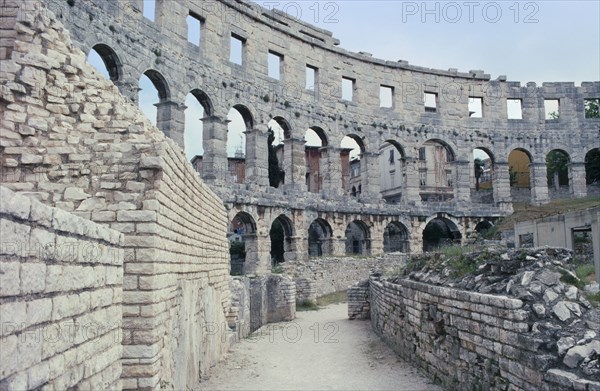 CROATIA, Istria, Pula, Roman Amphitheatre built around the birth of Jesus Christ