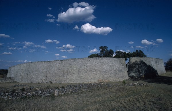 ZIMBABWE, Great Zimbabwe Ruins, "Ancient stone enclosure in ruined city, thought to be 12th Century AD."