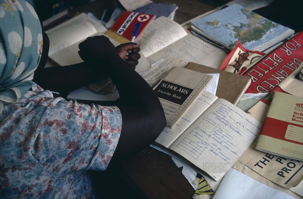 ZIMBABWE, Victoria Province, Bondolfi Mission, Cropped shot of student attending village health worker class.