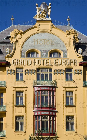 CZECH REPUBLIC, Bohemia, Prague, The Art Nouveau Hotel Europa in Wenceslas Square in the New Town