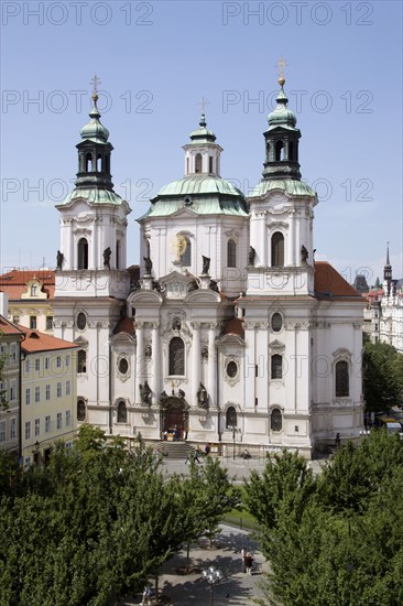 CZECH REPUBLIC, Bohemia, Prague, The 18th Century Baroque Church of St Nicholas in the Old Town Square