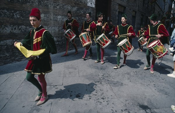 ITALY, Tuscany, Siena, The Contrada Parade at the Palio.