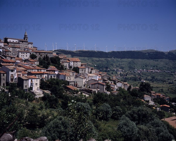 ITALY, Abruzzi, Chieti, Wind generators close to Castiglione Messer Marino.