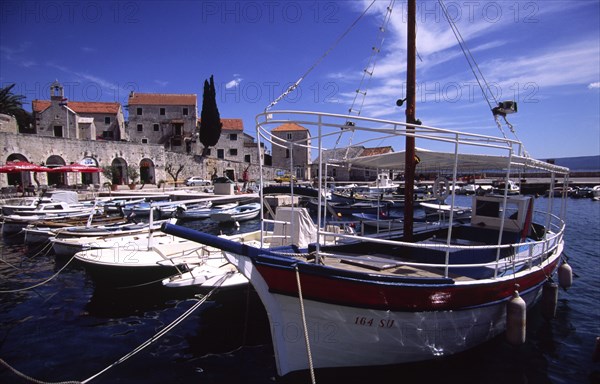 CROATIA, Dalamatia, Brac, "Bol marina. The village of Bol, located on the southen coast of Brac, is one of the island's most beautiful locations with its idyllic marina and golden beach "