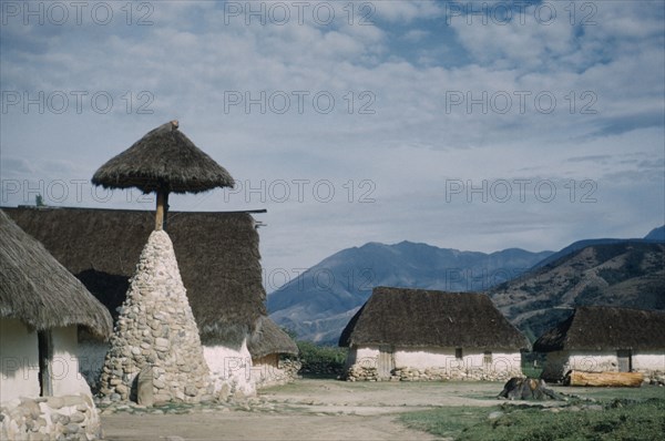 COLOMBIA, Sierra Nevada de Santa Marta Southern Foothills, San Sebastian de Rabago, Catholic mission bell tower in ancient Ika village administrative centre of Nabusimaque since Capuchins left in 1978