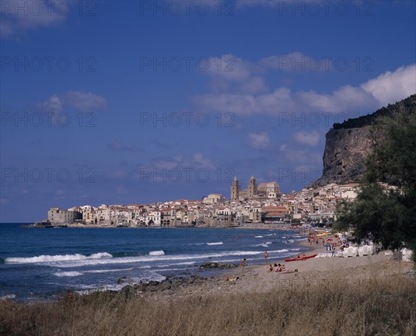 ITALY, Sicily, Palermo , "Cefalu, ancient city on the North coast with beach on the Tyrrhenian Sea"