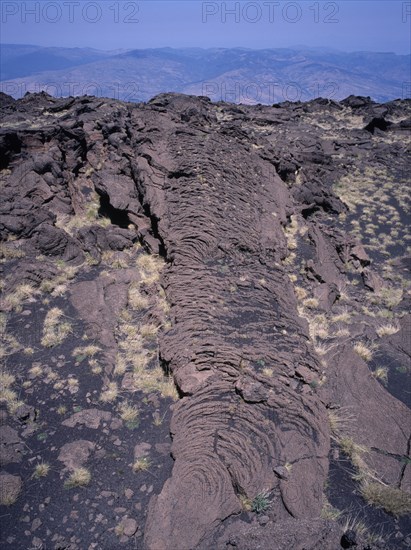 ITALY, Sicily, Mount Etna, "Patterns made from when the lava was still liquid, North side of the volcano"