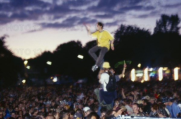 GERMANY, Berlin, Crowd partying through the night during Berlin Love Parade.