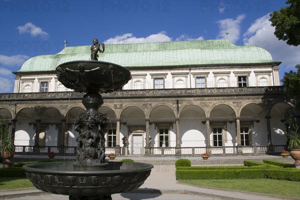 CZECH REPUBLIC, Bohemia, Prague, The Singing Fountain and the Belvedere in the Royal Gardens beside Prague Castle in Hradcany