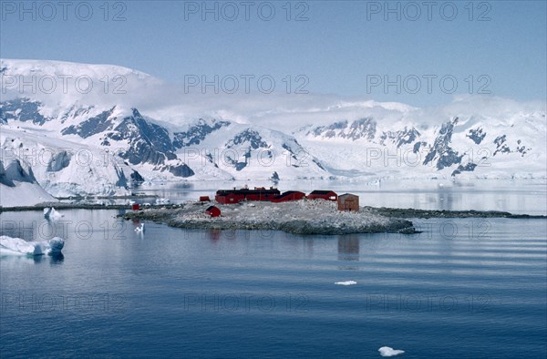 ANTARCTICA, Peninsula Region, Paradise Bay, Chilean station Gonzales Videla refurbished in 1992