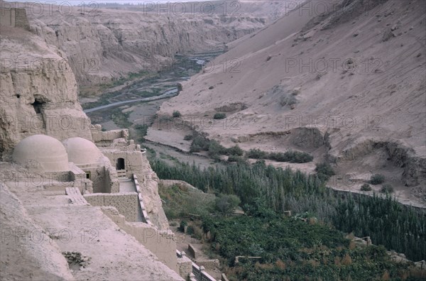 CHINA, Xinjang Province, Turpan, Flaming Mountains site