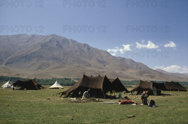 TURKEY, East, Kurdish nomad encampment in mountainous landscape.